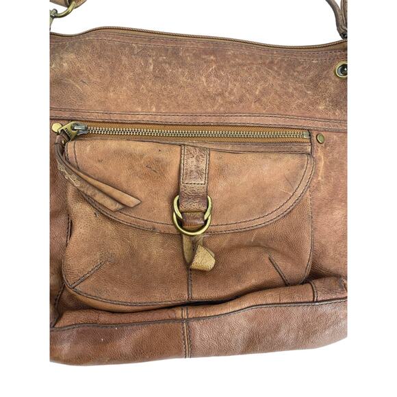 Fossil long live vintage 1954 brown LEATHER CROSS BODY PURSE SHOULDER handbag - Picture 2 of 7